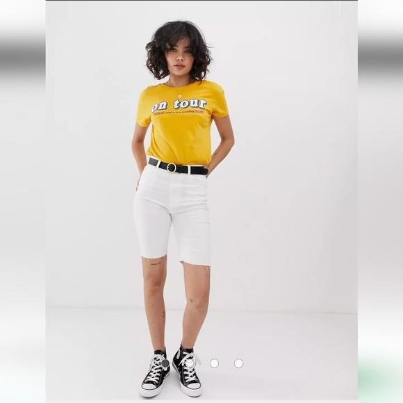 Pull&Bear white denim shorts, size 6 - Picture 1 of 14